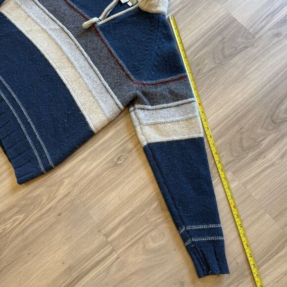 Vtg The Territory Ahead L 1/4 Zip Pullover Wool Nylon Sweater Striped Blue EUC - Picture 4 of 7